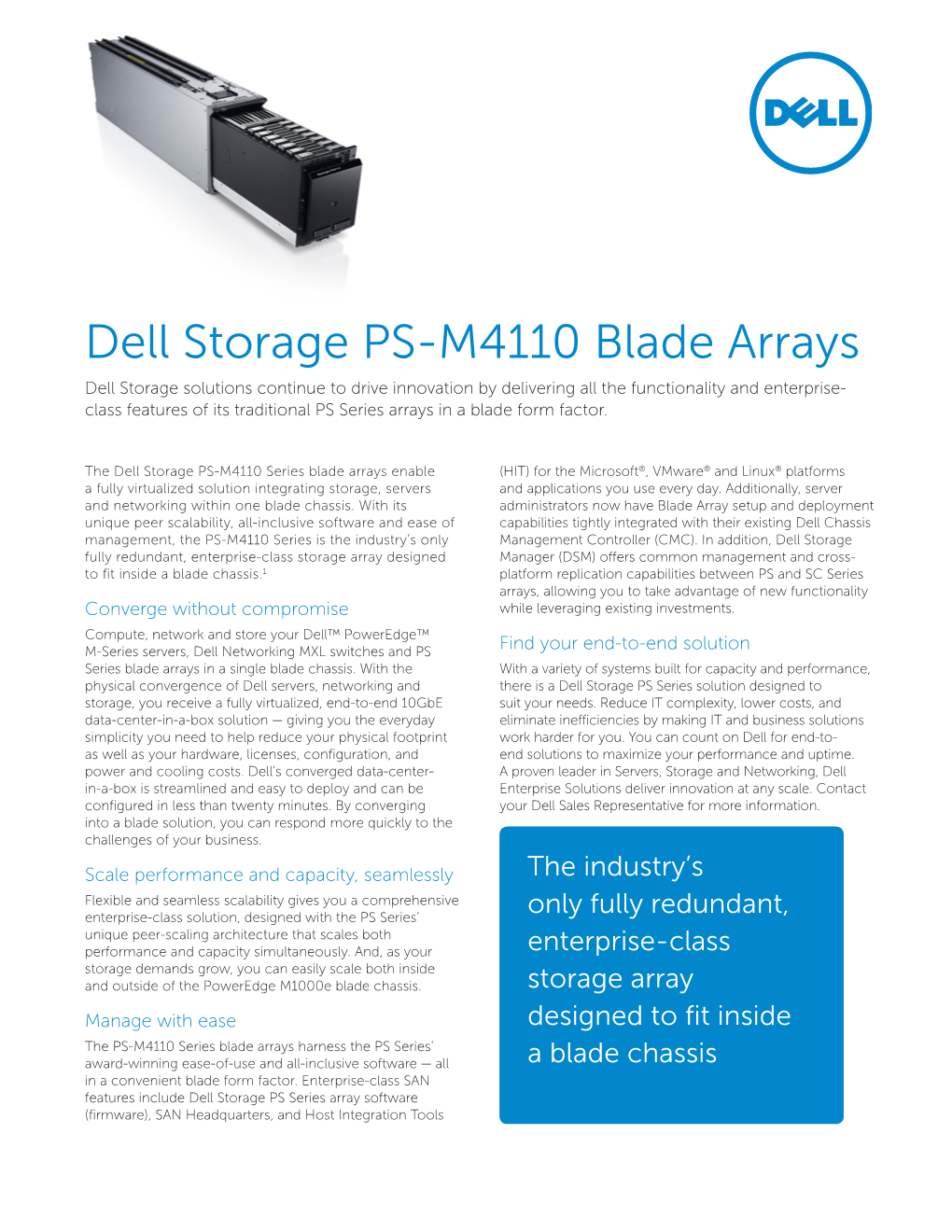 Dell Storage PS-M4110 Blade Arrays