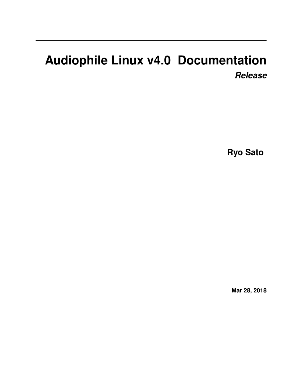 Audiophile Linux V4.0 インストールメモ Documentation