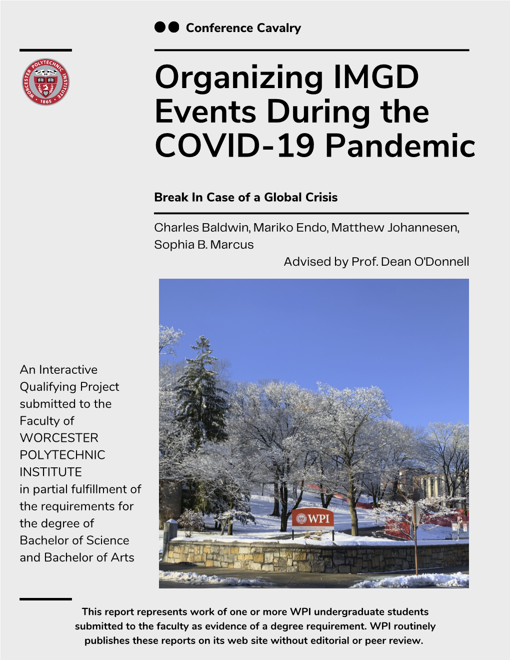 Organizing IMGD Events During the COVID-19 Pandemic