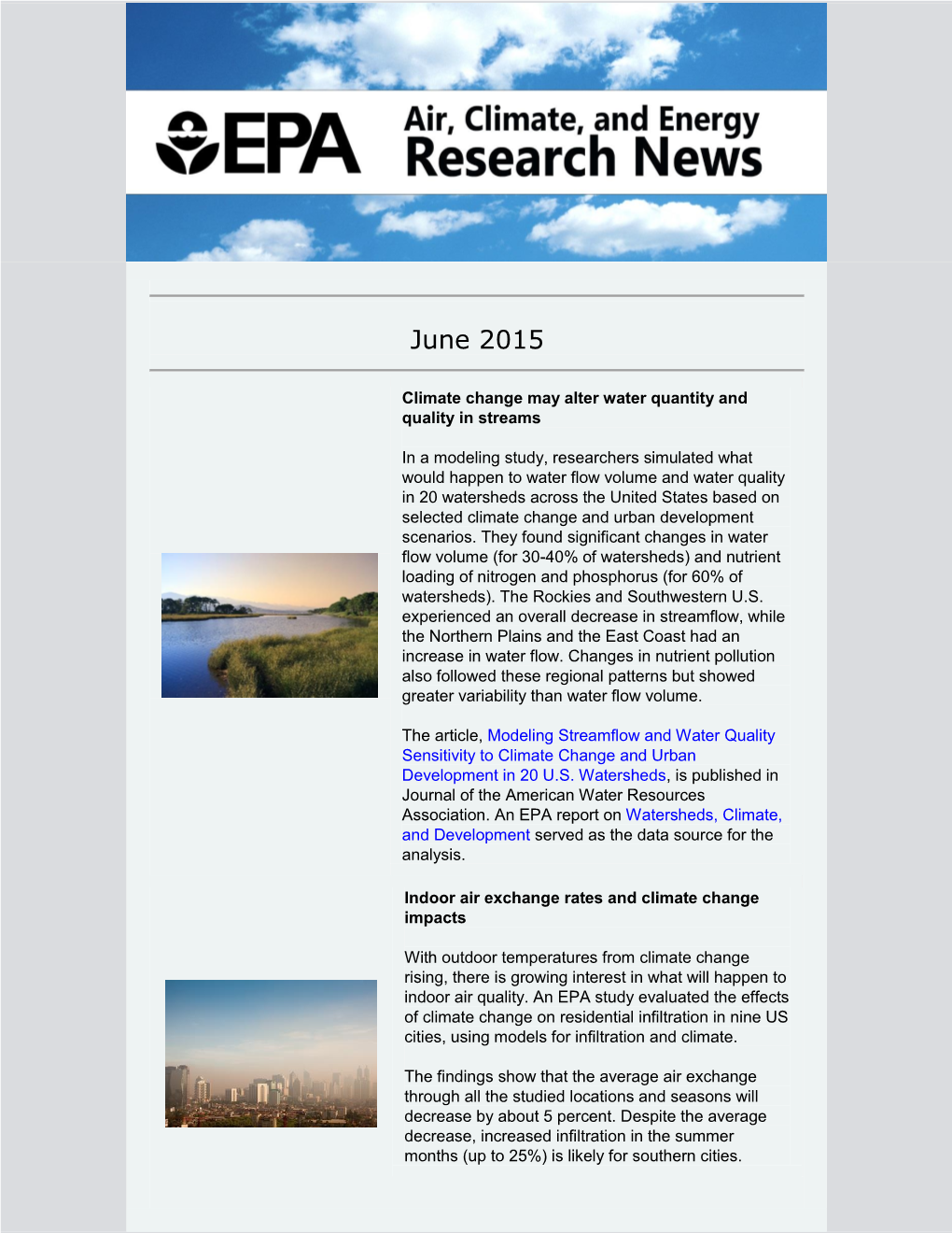 Air, Climate, and Energy Research News (June 2015)