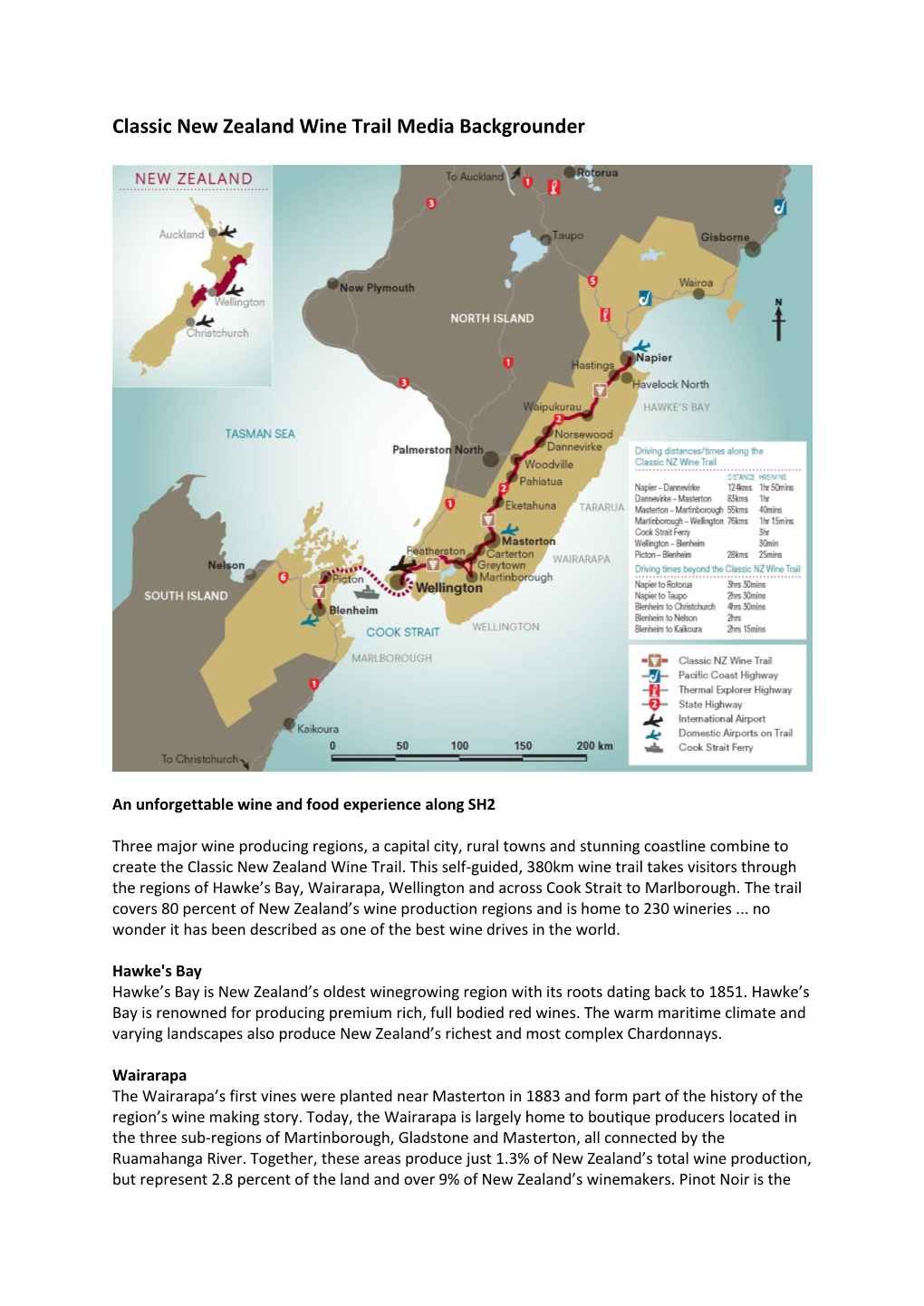 Classic New Zealand Wine Trail Media Backgrounder