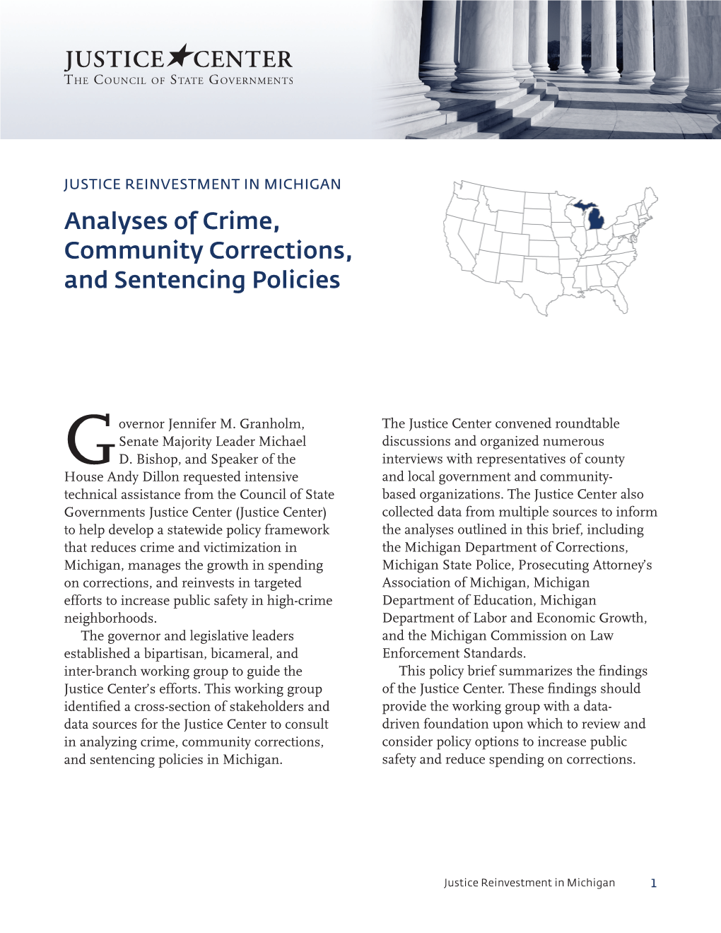 Analyses of Crime, Community Corrections, and Sentencing Policies