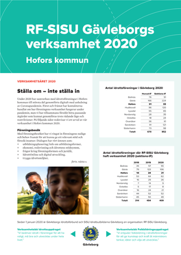 Kommunsammanställning Hofors 2020