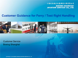 Customer Guidance for Ferry / Test Flight Handling