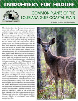 Landowners for Wildlife Common Plants of the Louisiana Gulf Coastal Plain