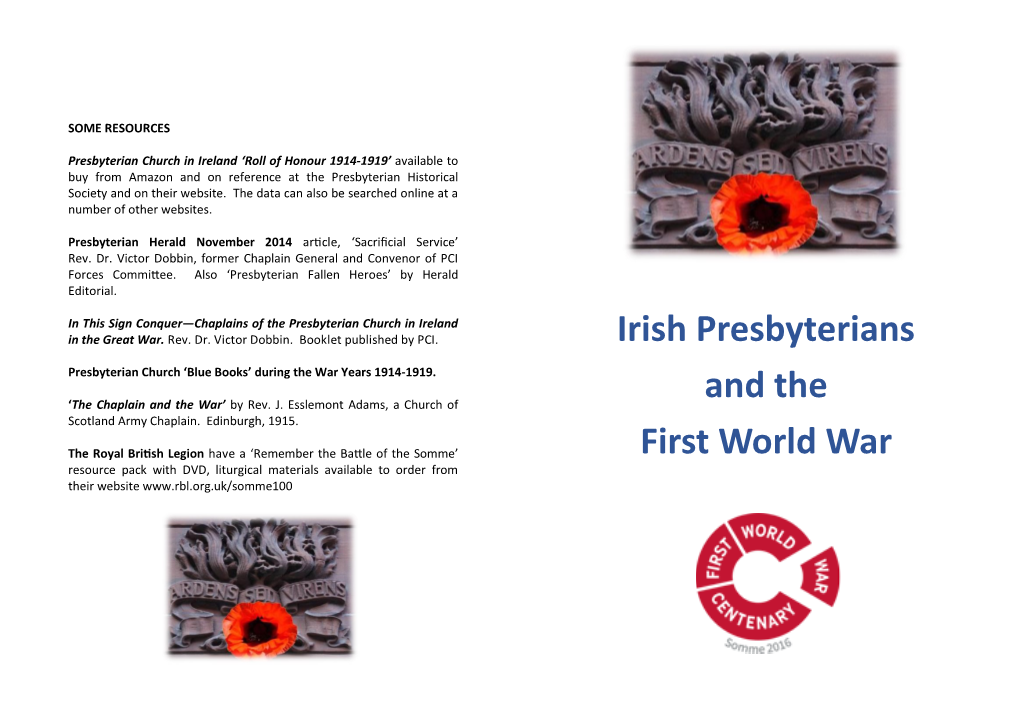 Irish Presbyterians and the First World War