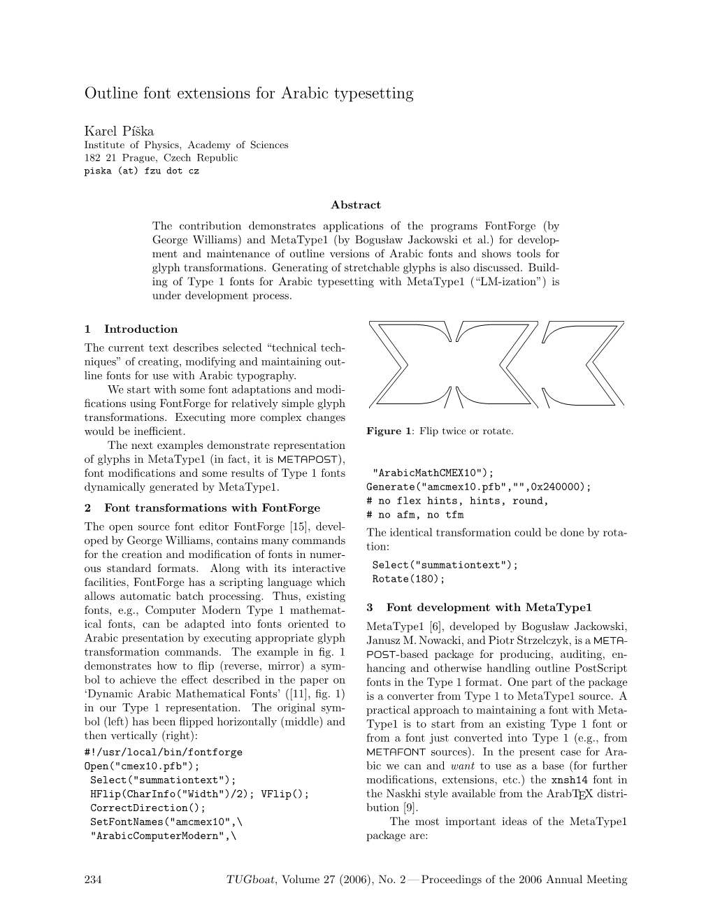 Outline Font Extensions for Arabic Typesetting