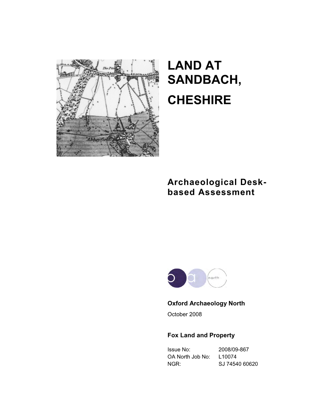 Sandbach Archaeological Assessment