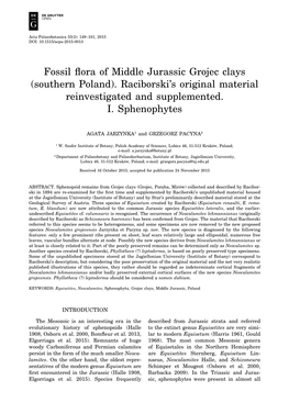 Fossil Flora of Middle Jurassic Grojec Clays (Southern Poland)