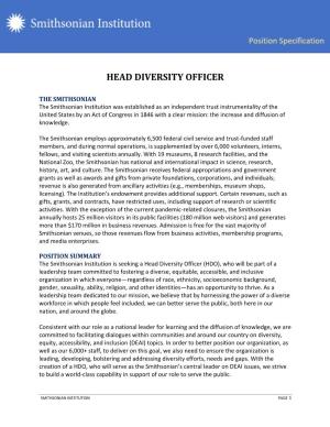 Head Diversity Officer