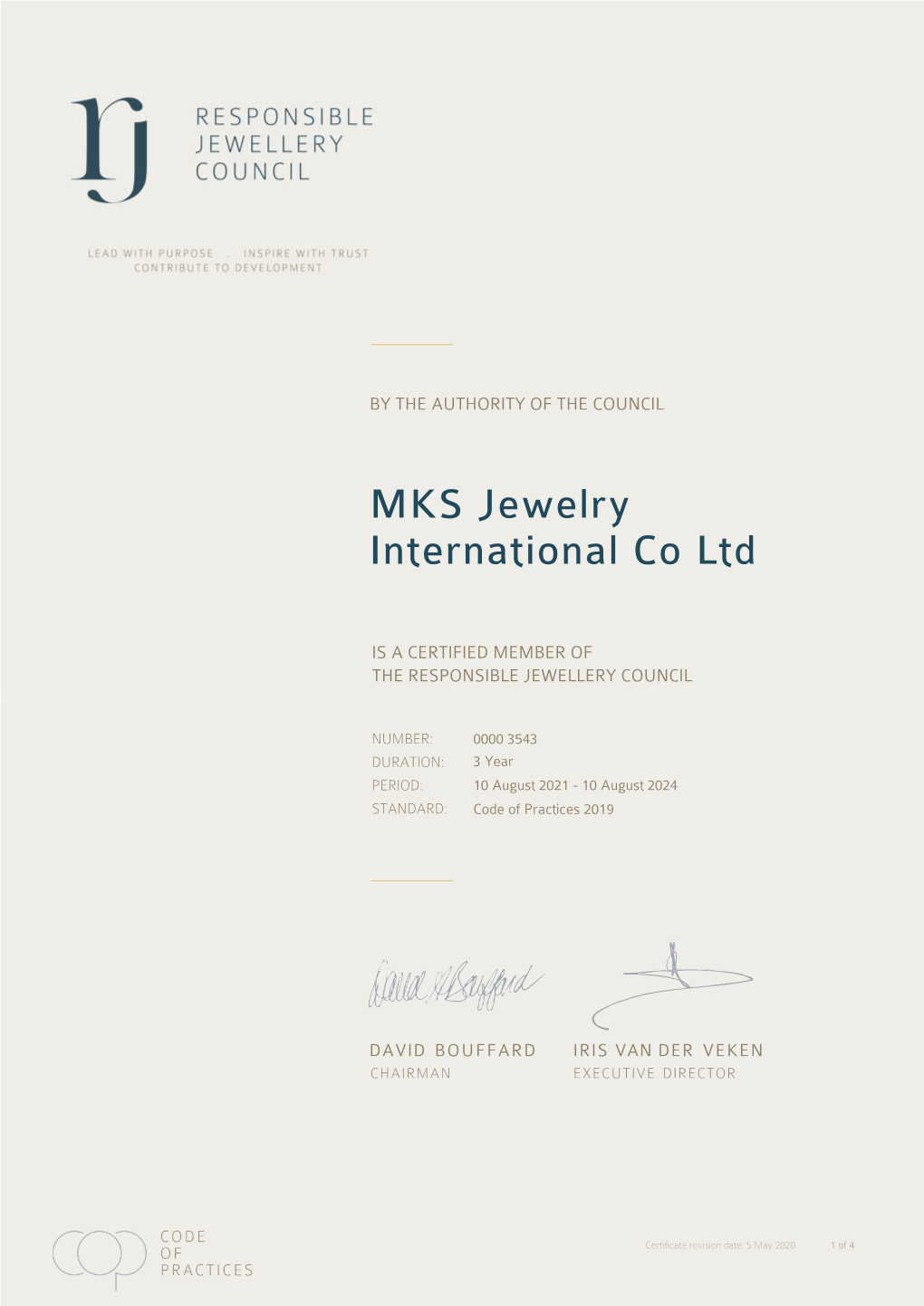 MKS Jewelry International Co Ltd