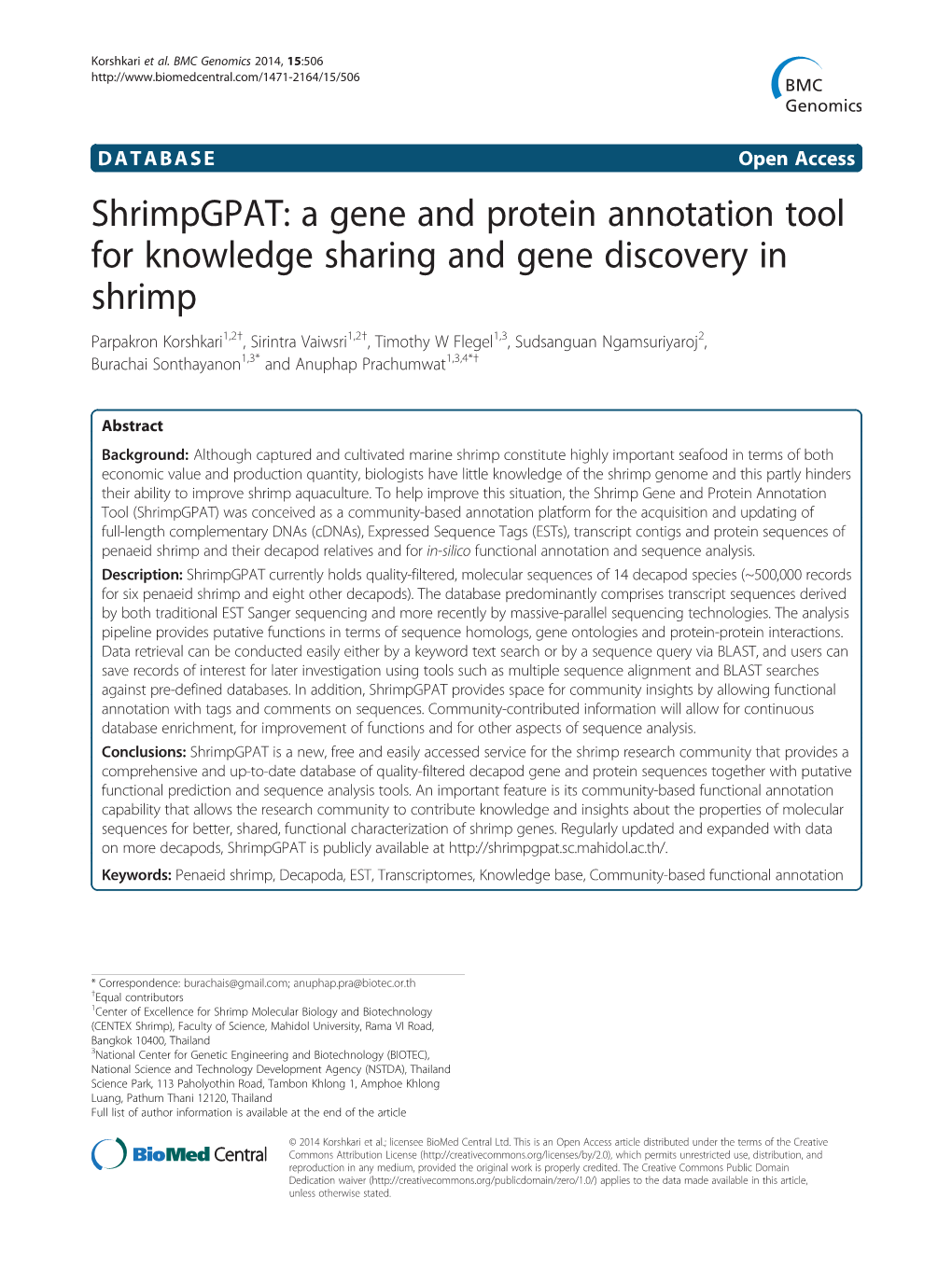 A Gene and Protein Annotation Tool for Knowledge Sharing and Gene