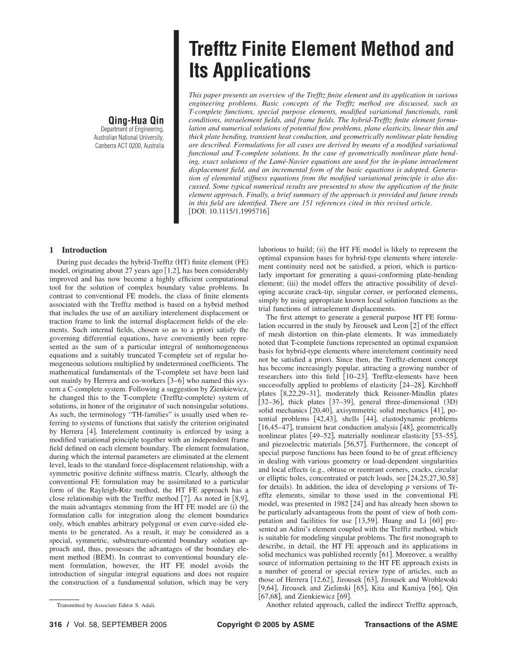 Trefftz Finite Element Method and Its Applications