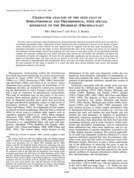 Orchid Seed Coat Morphometrics. Molvray and Kores. 1995