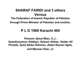Sharaf Faridi's Case