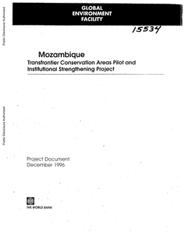 Mozambique Transfrontierconservation Areas Pilot and Institutional Strengthening Project Public Disclosure Authorized Public Disclosure Authorized