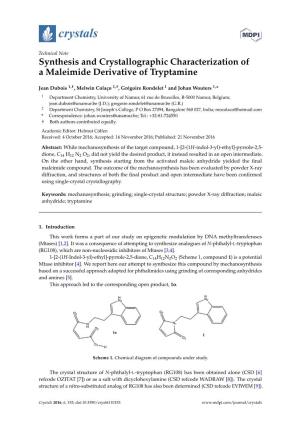 Synthesis and Crystallographic Characterization of a Maleimide