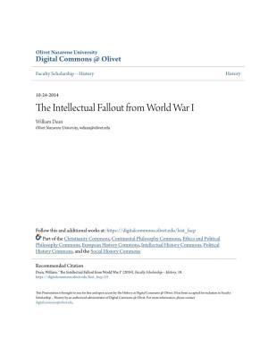 The Intellectual Fallout from World War I As the Context of the Roots Post- Modernism