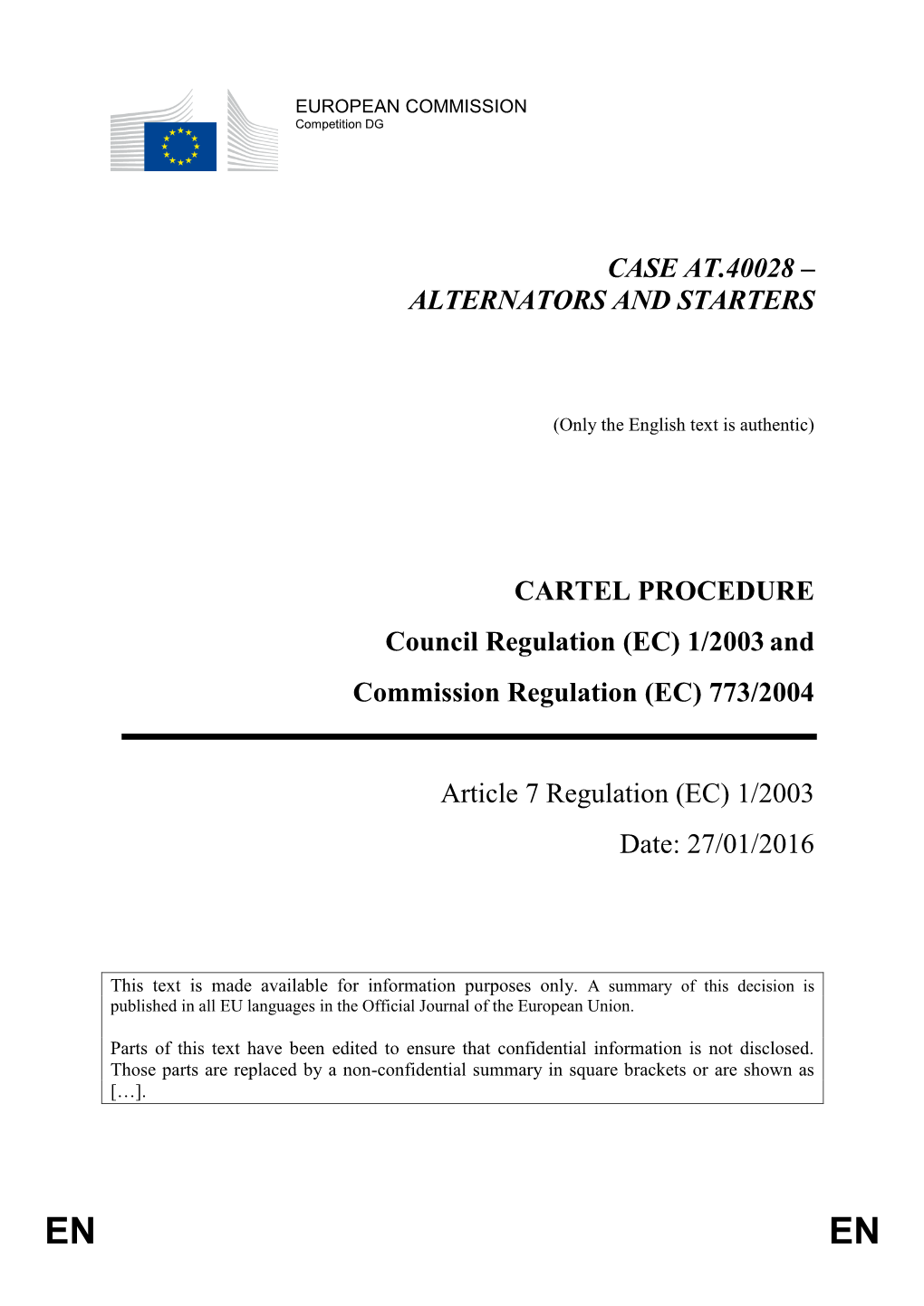 Case At.40028 – Alternators and Starters