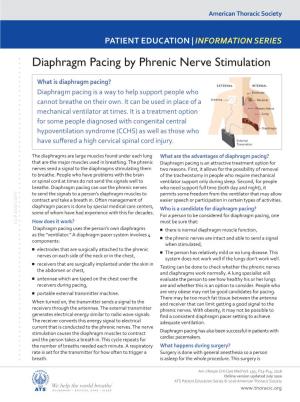 Diaphragm Pacing by Phrenic Nerve Stimulation