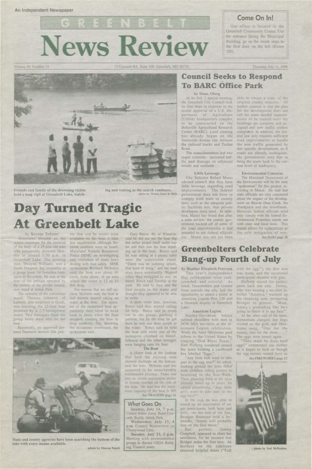 11 July 1996 Greenbelt News Review