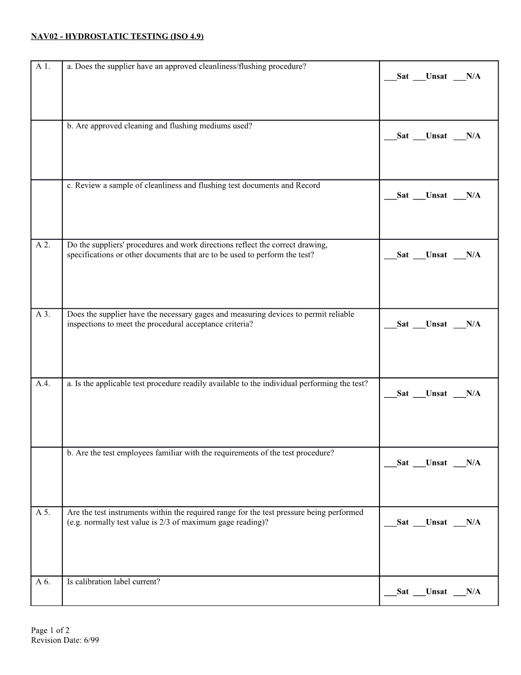 2 - Hydrostatic Testing (Iso 4 s1