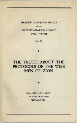 The Truth About the Protocols of the Wise Men of Zion