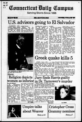 U.S. Advisors Going to El Salvador Greek Quake Kills 5