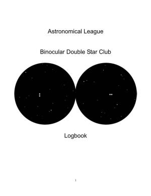 Binocular Double Star Logbook