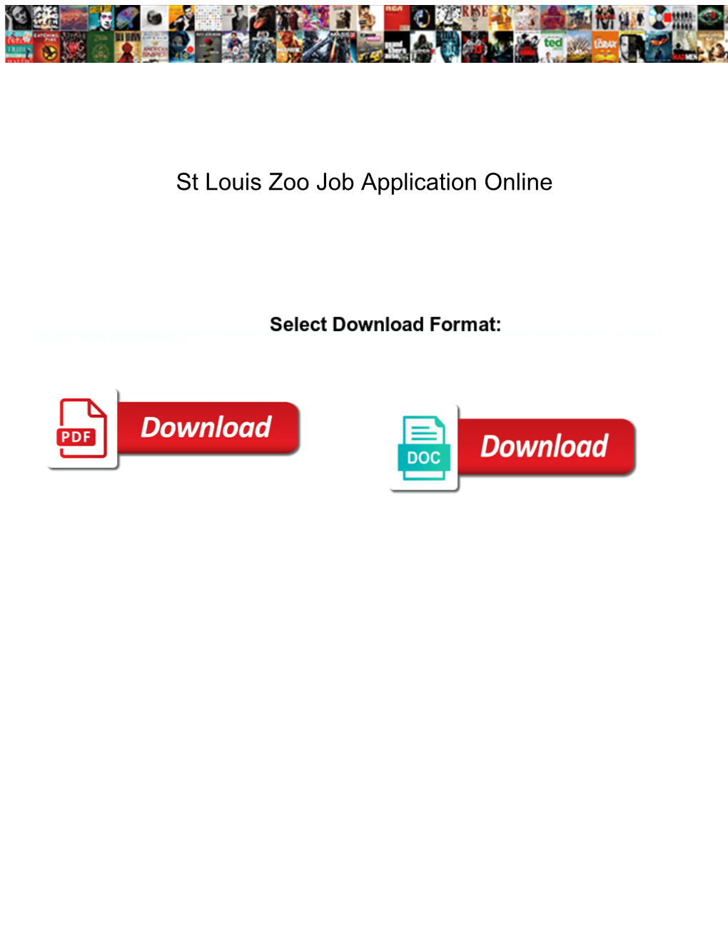 St Louis Zoo Job Application Online