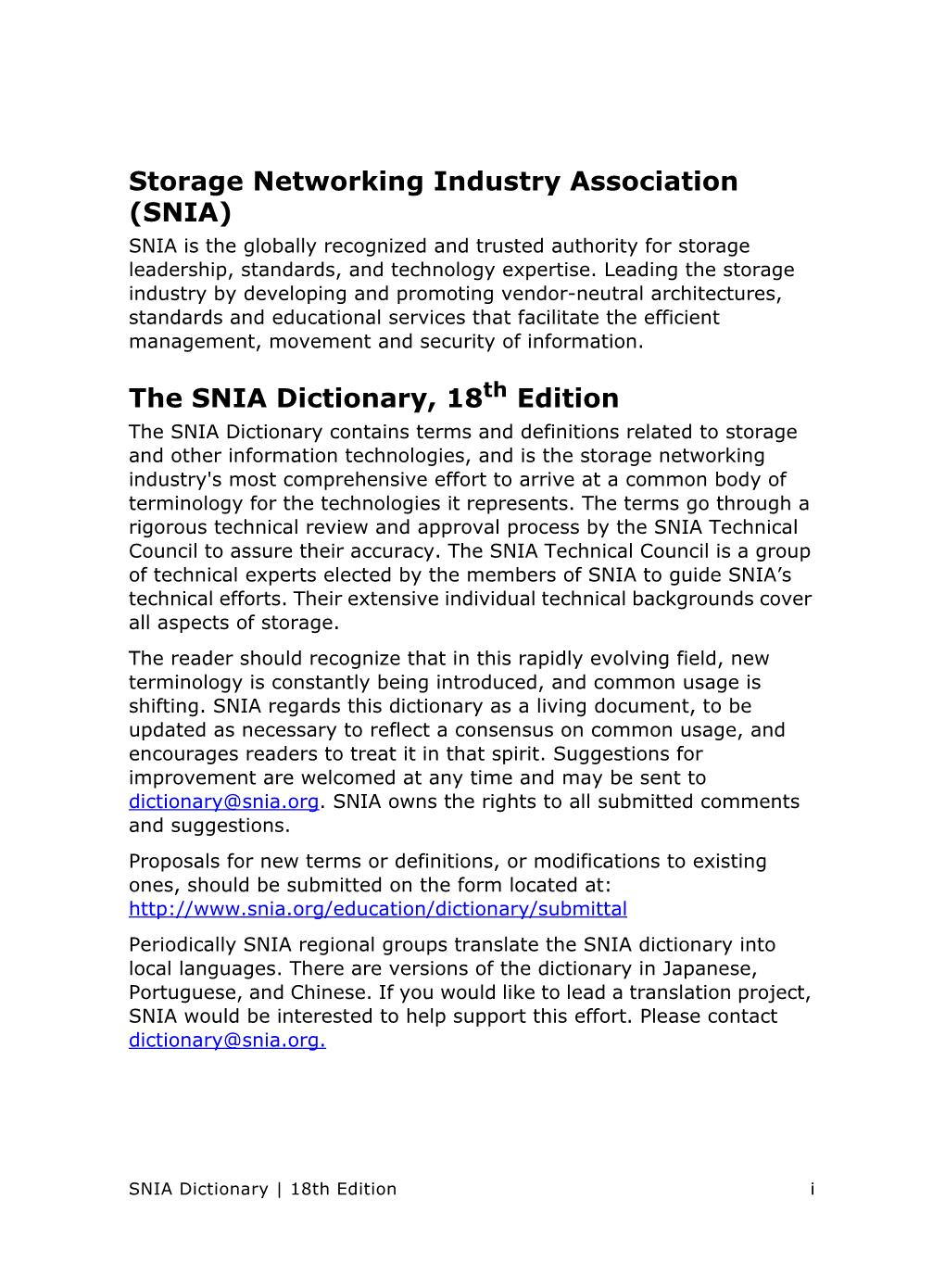 The 2016 SNIA Dictionary