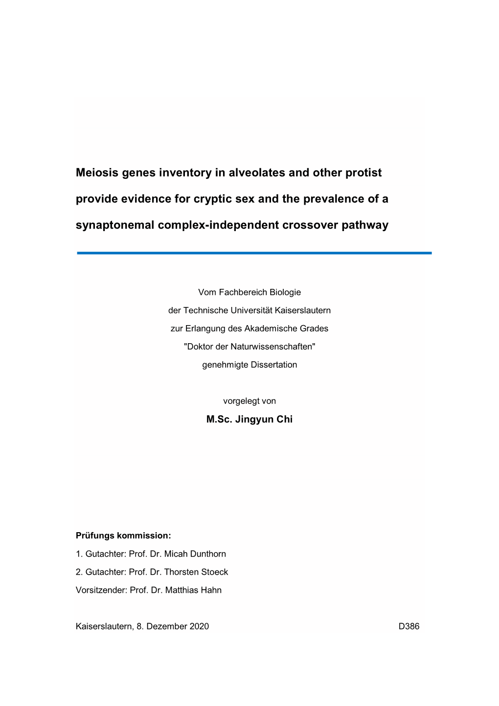 Meiosis Genes Inventory in Alveolates and Other Protist Provide Evidence for Cryptic Sex and the Prevalence of a Synaptonemal Complex - Independent Crossover Pathway