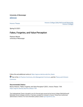 Fakes, Forgeries, and Value Perception