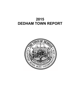 2015 Dedham Town Report