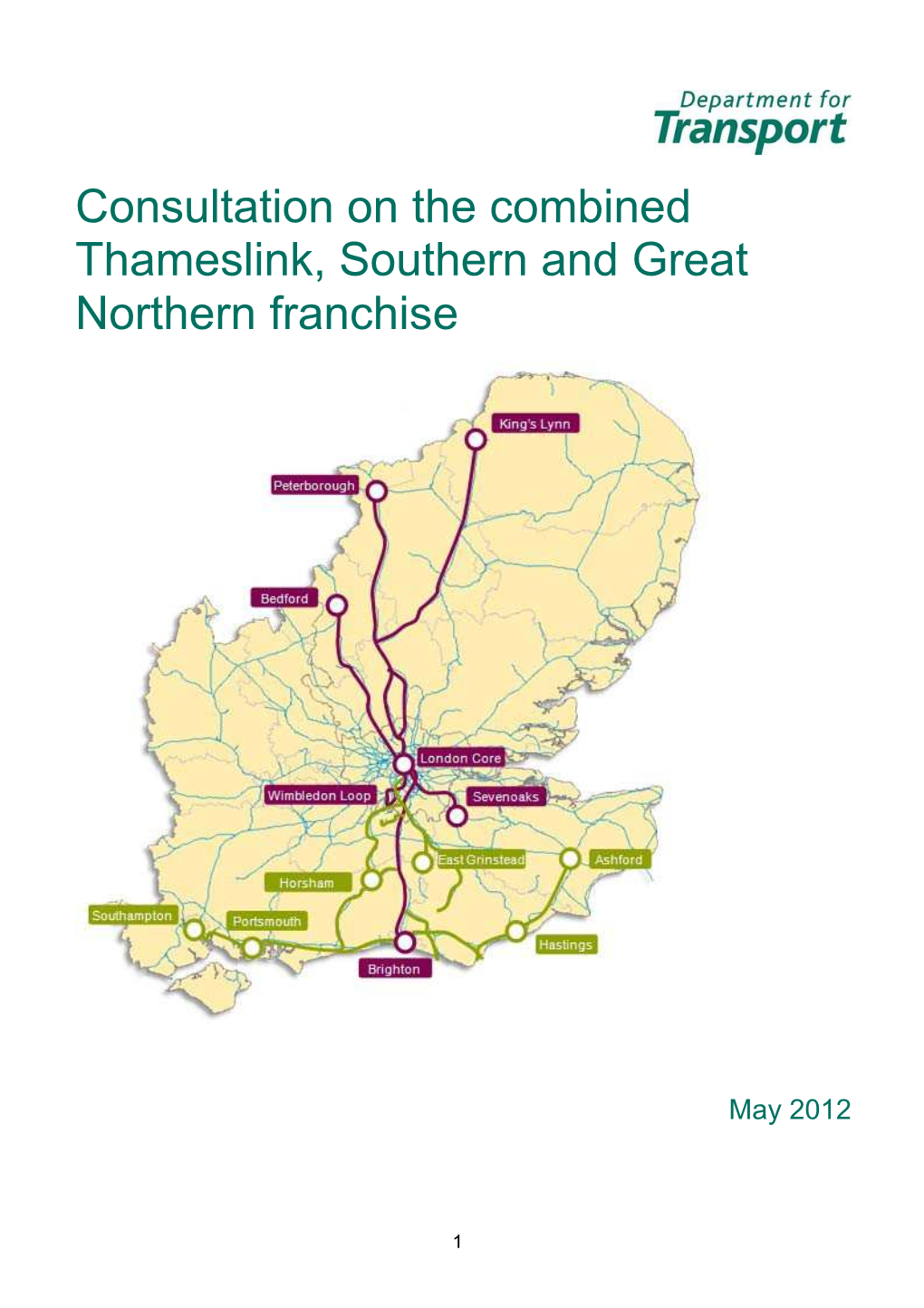 Consultation on the Combined Thameslink, Southern and Great Northern Franchise