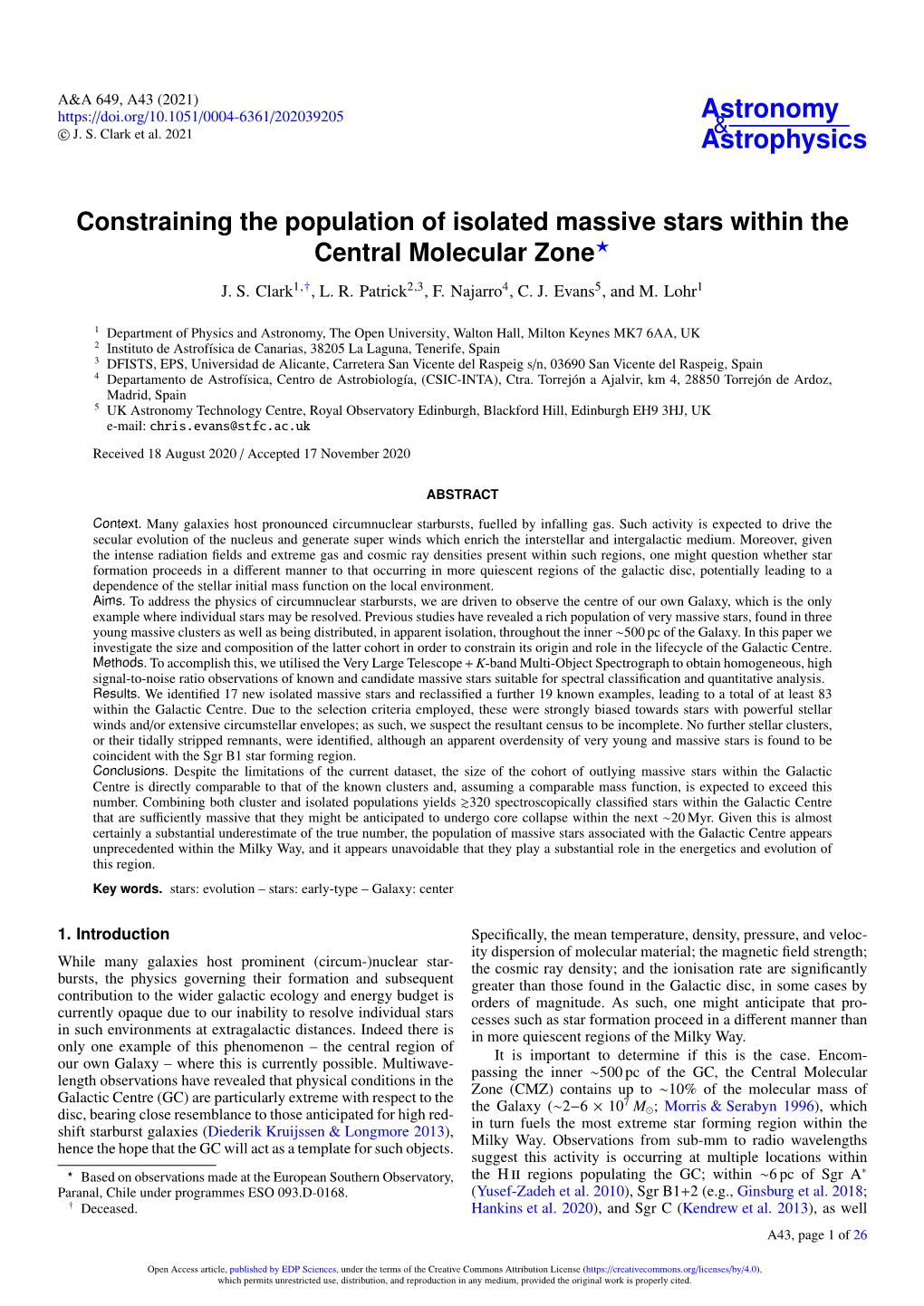 Constraining the Population of Isolated Massive Stars Within the Central Molecular Zone? J