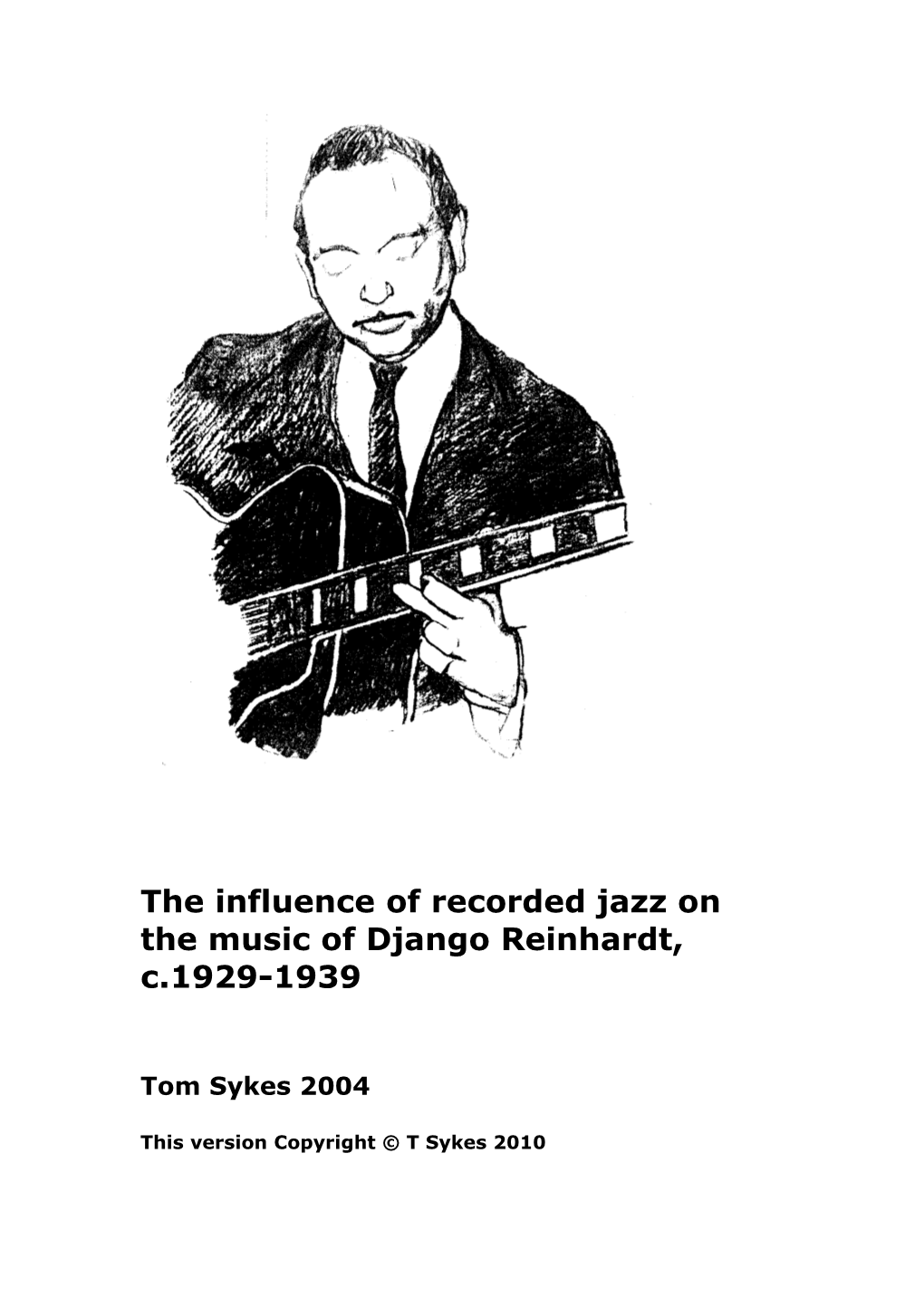 The Influence of Recorded Jazz on the Music of Django Reinhardt, C.1929-1939