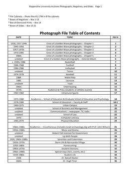 File List -- Pepperdine University Archives Photographs, Negatives