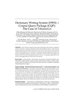 Dictionary Writing System