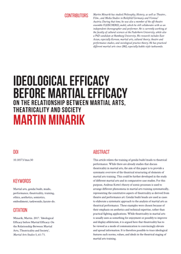 Ideological Efficacy Before Martial Efficacy Martin