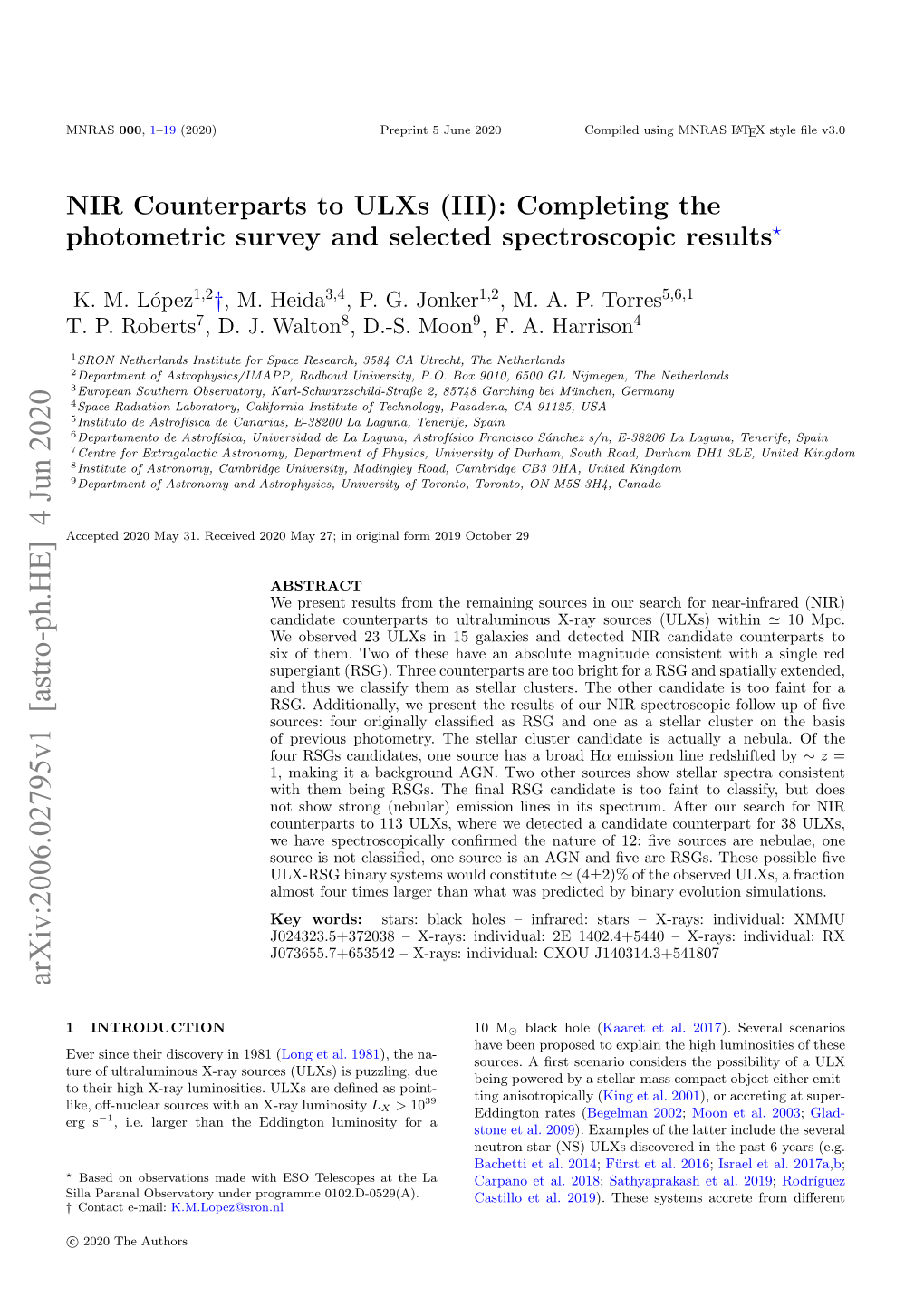 NIR Counterparts to Ulxs (III): Completing the Photometric Survey and Selected Spectroscopic Results?