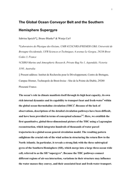 The Global Ocean Conveyor Belt and the Southern Hemisphere Supergyre