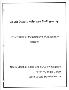 South Dakota - Ranked Bibliography