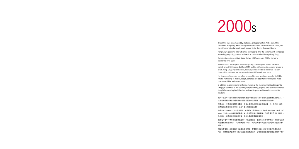 The 2000S Have Been Marked by Challenges and Opportunities. at the Turn of the Millennium, Hong Kong Was Suffering from the Econ