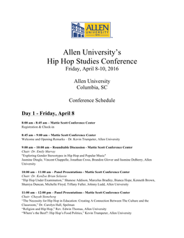 Allen University's Hip Hop Studies Conference