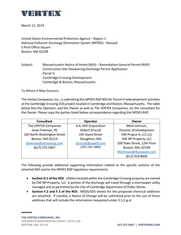 (RGP), Construction Site Dewatering Discharge Permit A