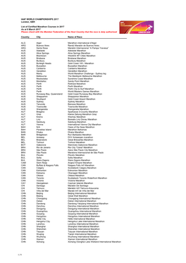 London 2017 Qualifying Marathons in 2016