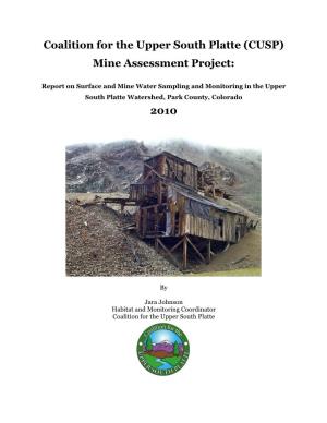 Coalition for the Upper South Platte (CUSP) Mine Assessment Project