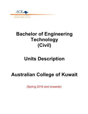 Bachelor of Engineering Technology (Civil)