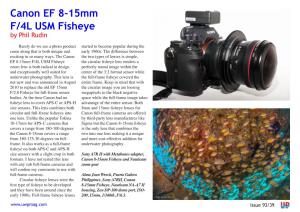 Canon EF 8-15Mm F/4L USM Fisheye by Phil Rudin